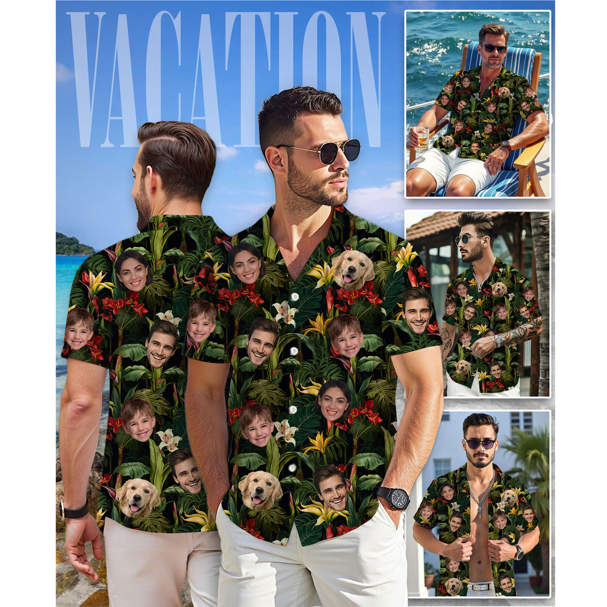 Custom Hawaiian Shirts with Face Photo - Personalized Hawaiian Shirt