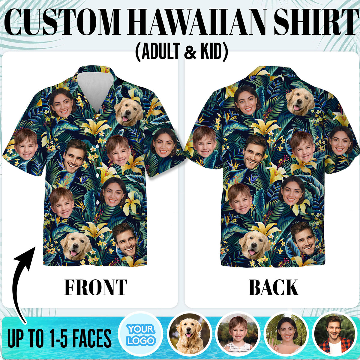 Custom Hawaiian Shirts with Face Photo - Personalized Hawaiian Shirt