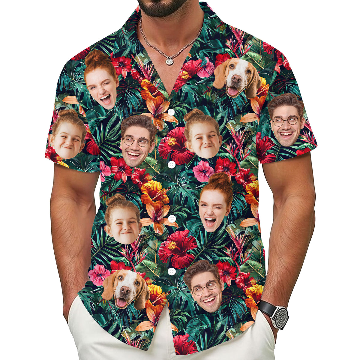 Custom Hawaiian Shirts with Face Photo - Personalized Hawaiian Shirt