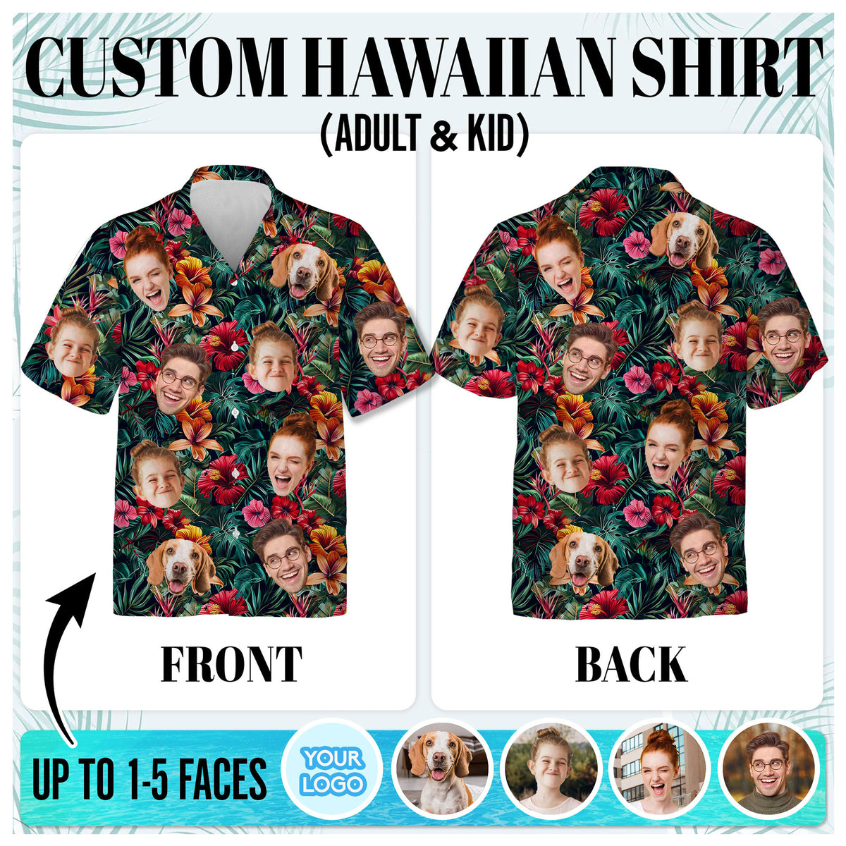 Custom Hawaiian Shirts with Face Photo - Personalized Hawaiian Shirt
