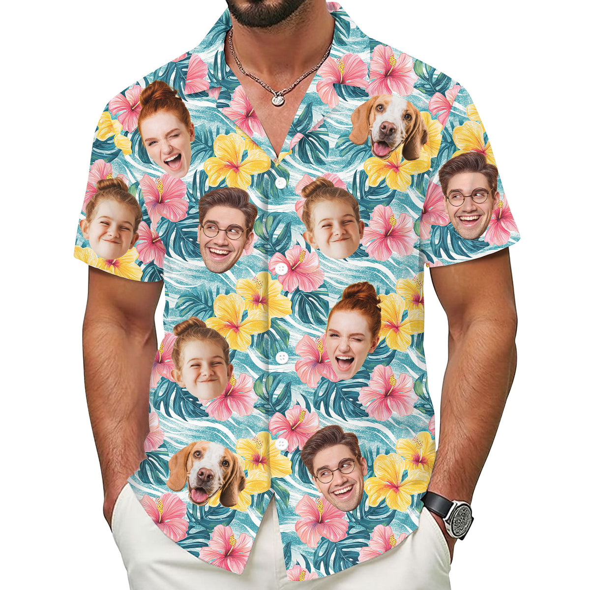 Custom Hawaiian Shirts with Face Photo - Personalized Hawaiian Shirt