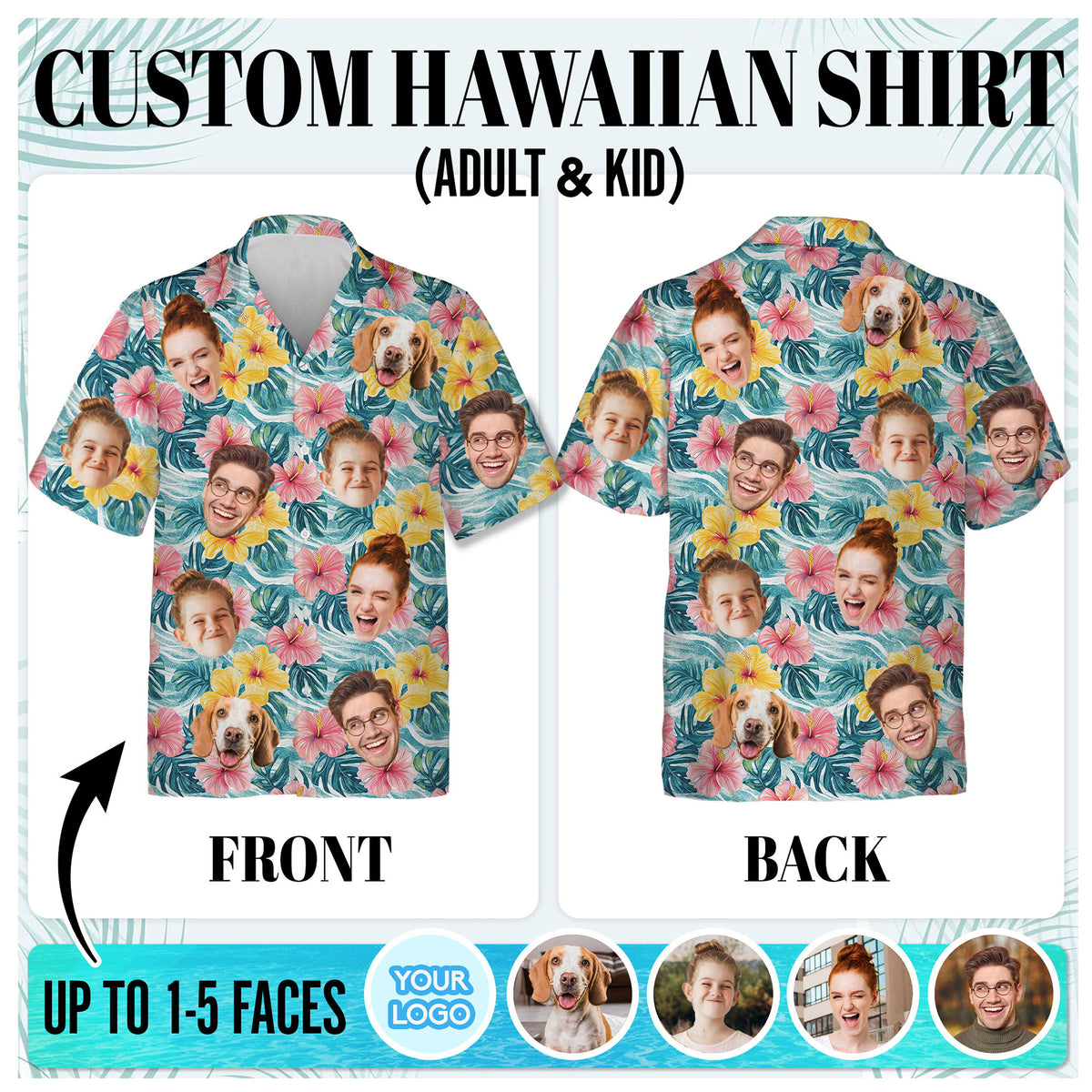 Custom Hawaiian Shirts with Face Photo - Personalized Hawaiian Shirt