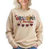 Personalized Grandma Claus Sweatshirt with Grandkids Names - Custom Grandma Sweatshirt