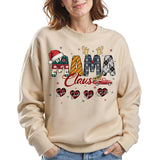 Personalized Mama Claus Sweatshirt with Names - Custom Mom Sweatshirt