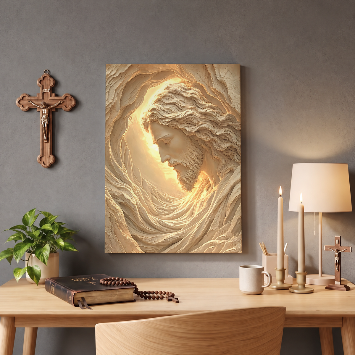 Peaceful Jesus Canvas Art - Christian Wall Art