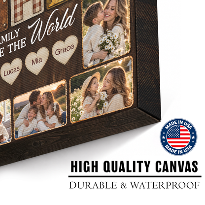 Custom Photo Mom Collage 6 Photos To The World You Are A Mother Canvas - Personalized Wall Art
