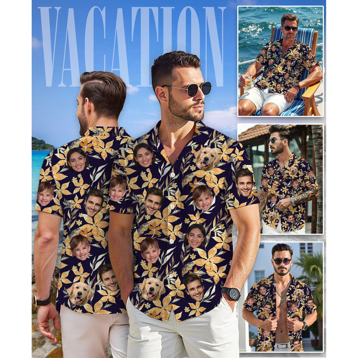Custom Hawaiian Shirt with Face Photo - Personalized Hawaiian Shirts