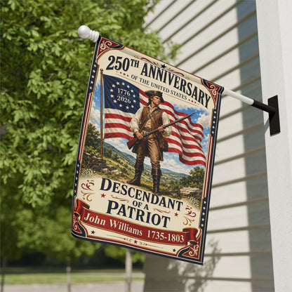 America 250th Descendant of a Patriot Patriotic Garden Flag - Outdoor Yard Decor