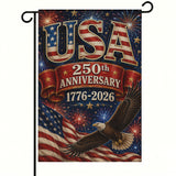 America 250th USA Fireworks Eagle Patriotic Garden Flag - Outdoor Yard Decor