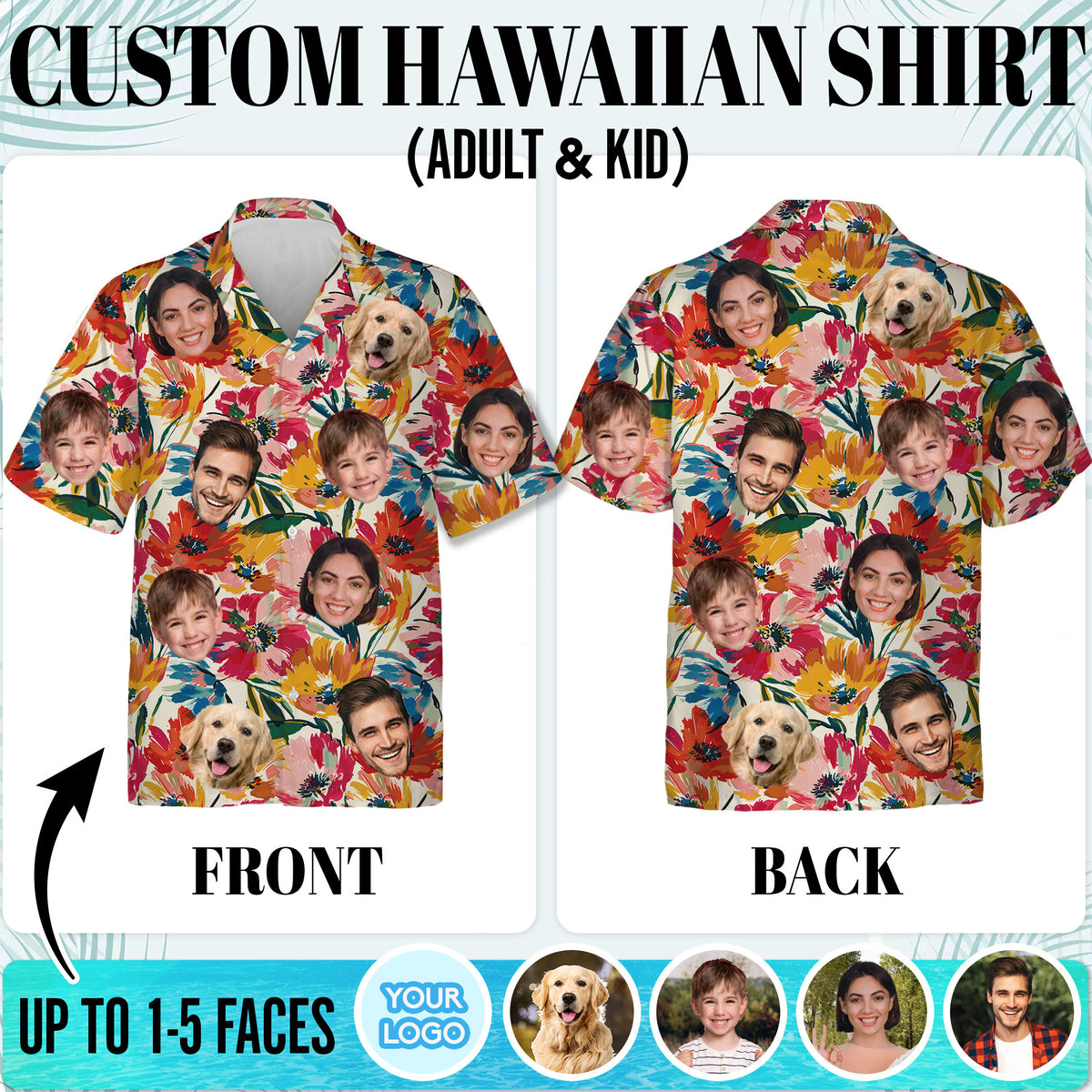 Custom Hawaiian Shirt with Face Photo - Personalized Hawaiian Shirts