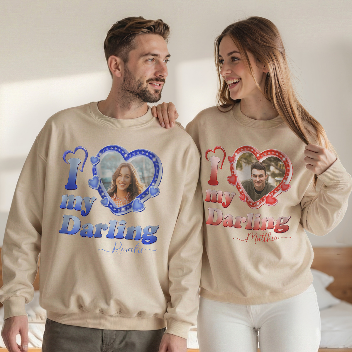 Custom Photo I Love My Girlfriend Boyfriend Shirt with Name - Personalized Photo Shirt