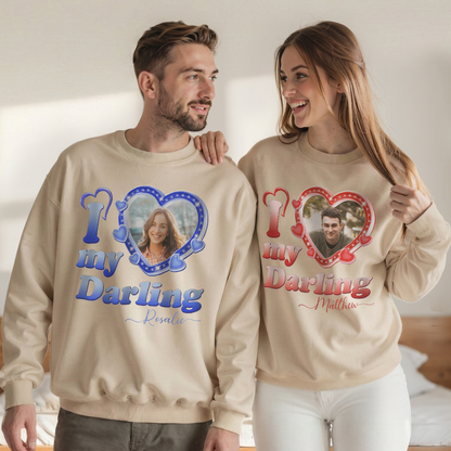 Custom Photo I Love My Girlfriend Boyfriend Shirt with Name - Personalized Photo Shirt