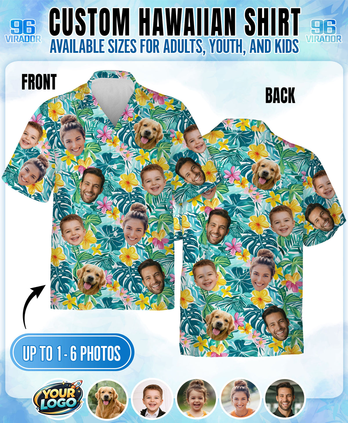 Custom Hawaiian Shirt with Face Photo - Personalized Hawaiian Shirts
