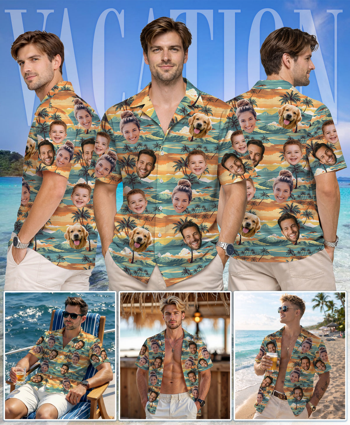 Custom Hawaiian Shirt with Face Photo - Personalized Hawaiian Shirts