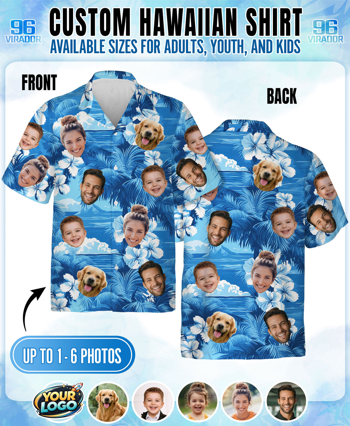 Custom Hawaiian Shirts with Face Photo - Personalized Hawaiian Shirt