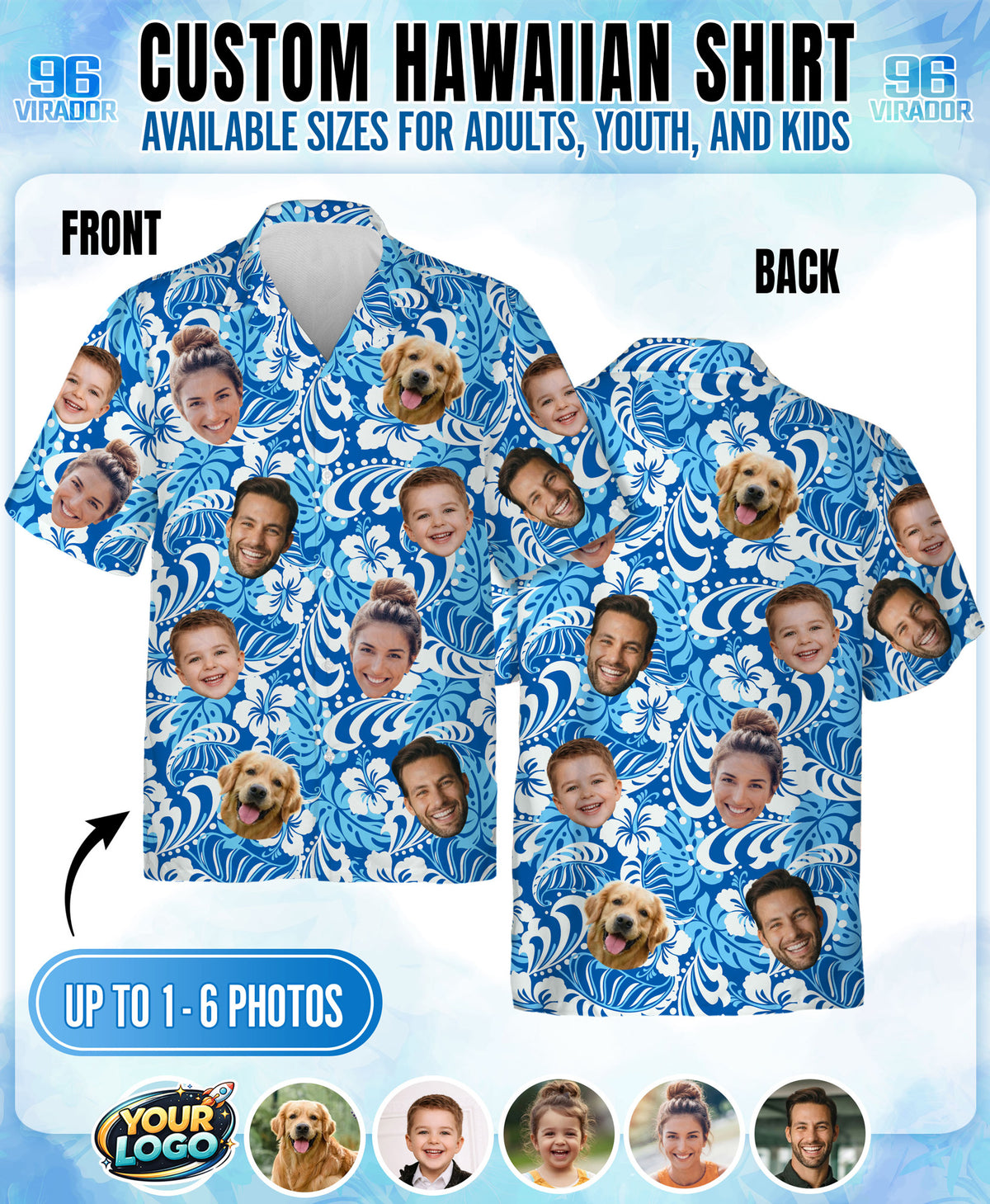 Custom Hawaiian Shirt with Face Photo - Personalized Hawaiian Shirts
