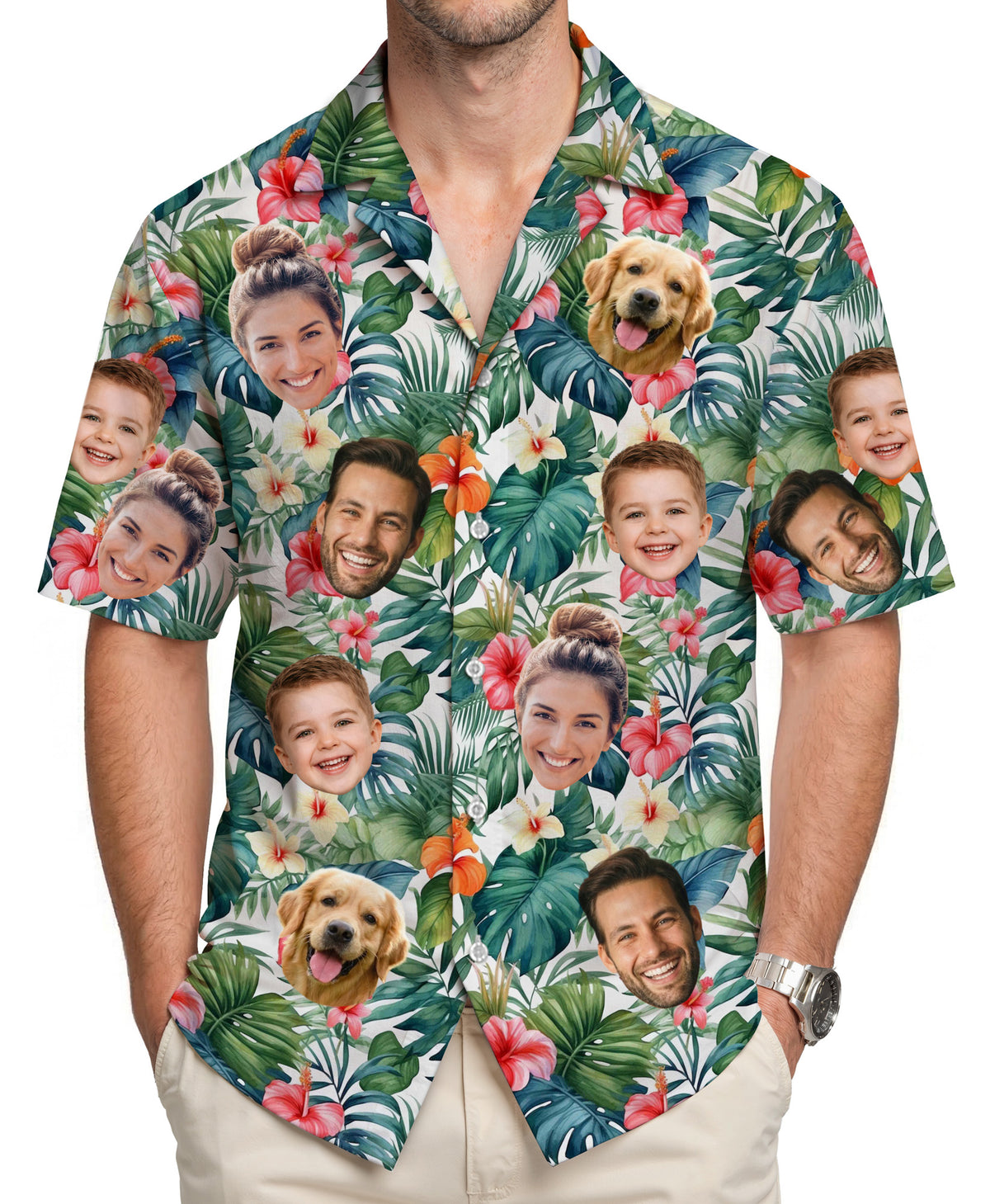 Custom Hawaiian Shirts with Face Photo - Personalized Hawaiian Shirt