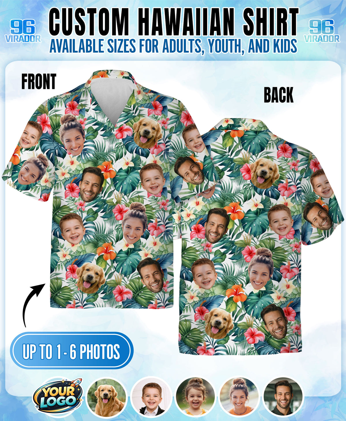 Custom Hawaiian Shirts with Face Photo - Personalized Hawaiian Shirt