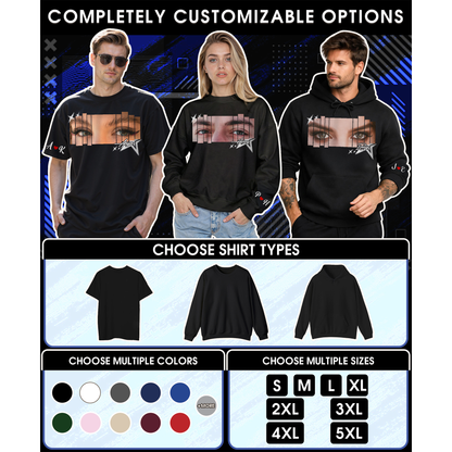 Custom Photo Couple Shirt with Eyes, Name & Initials - Personalized Photo Shirt