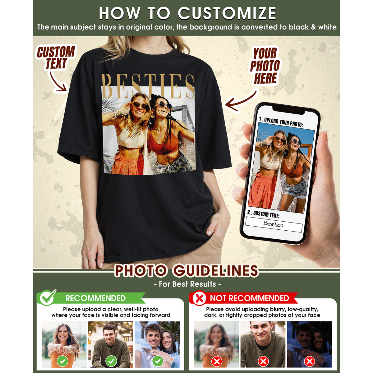 Custom Photo Couple & Best Friend Shirt - Personalized Photo Shirt