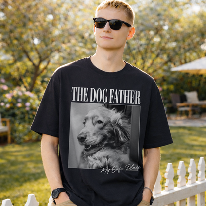 Custom Photo Dog Shirt with Retro Portrait and Pet Name - Personalized Photo Shirt