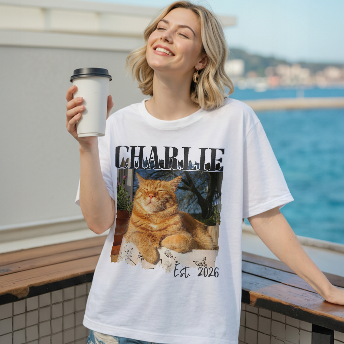 Custom Dog Mom Shirt with Photo and Pet Name - Personalized Photo Shirt