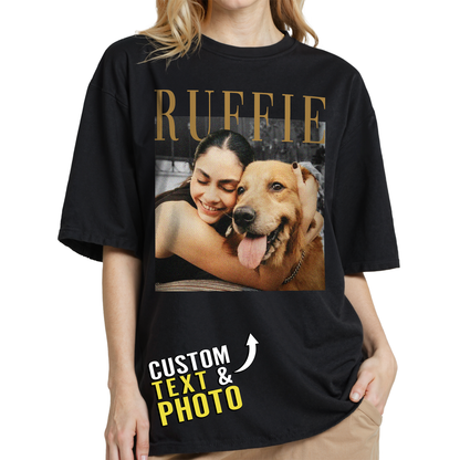 Custom Photo Dog Shirt with Owner and Pet Together - Personalized Photo Shirt