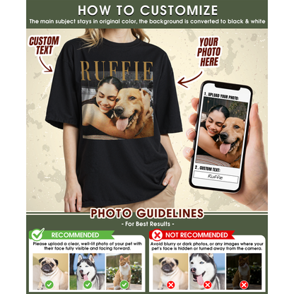 Custom Photo Dog Shirt with Owner and Pet Together - Personalized Photo Shirt