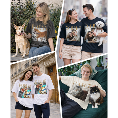 Custom Photo Dog Shirt with Owner and Pet Together - Personalized Photo Shirt