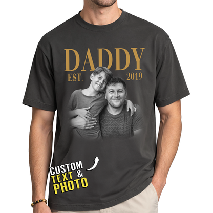 Custom Photo Dad Shirt with Daddy, Name & Est. Year - Personalized Dad Shirt