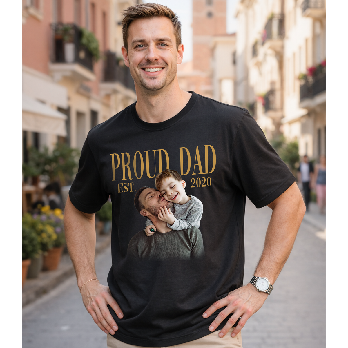 Custom Photo Dad Shirt with Daddy, Name & Est. Year - Personalized Dad Shirt