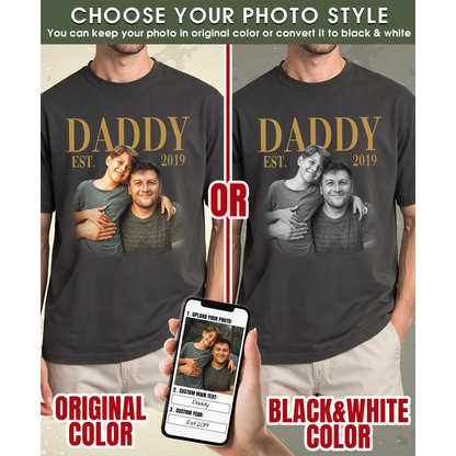 Custom Photo Dad Shirt with Daddy, Name & Est. Year - Personalized Dad Shirt
