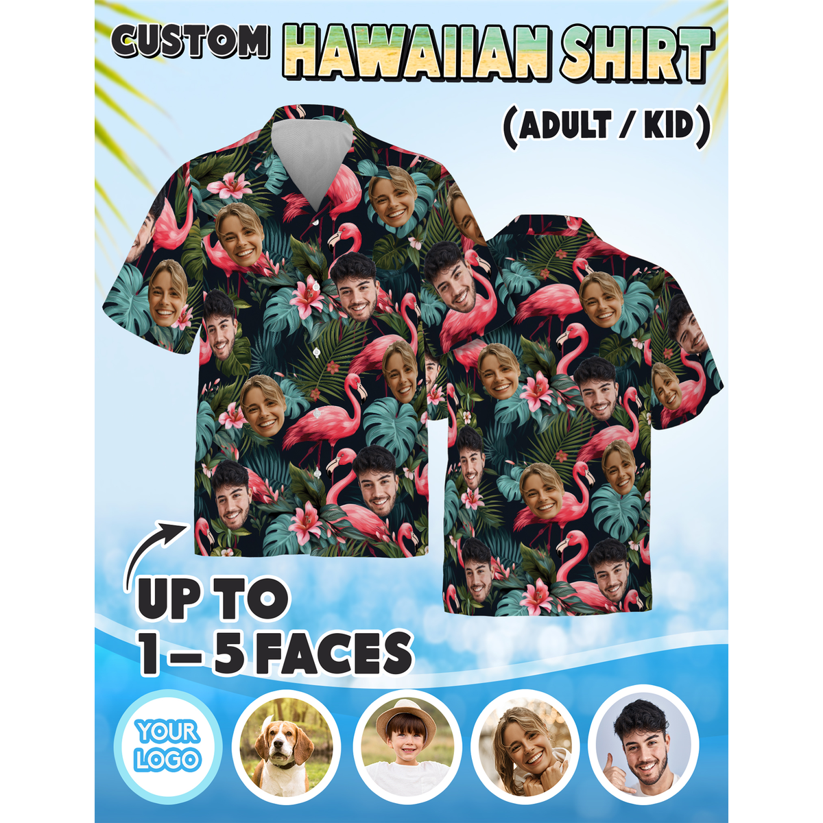 Custom Hawaiian Shirt with Face Photo - Personalized Hawaiian Shirts