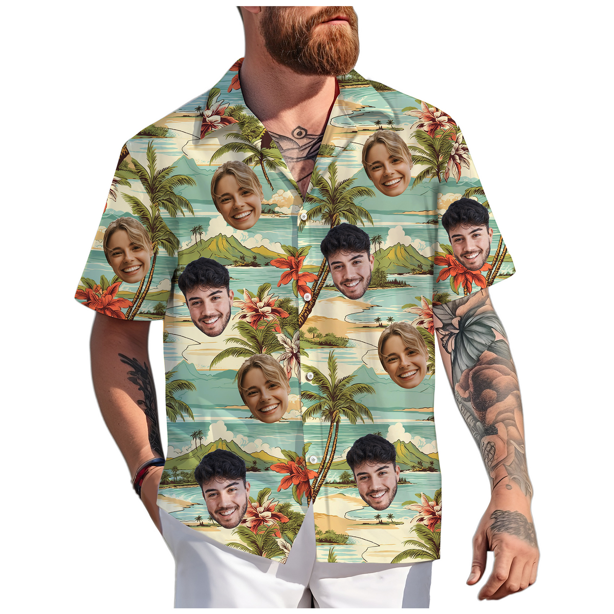 Custom Hawaiian Shirt with Face Photo - Personalized Hawaiian Shirts