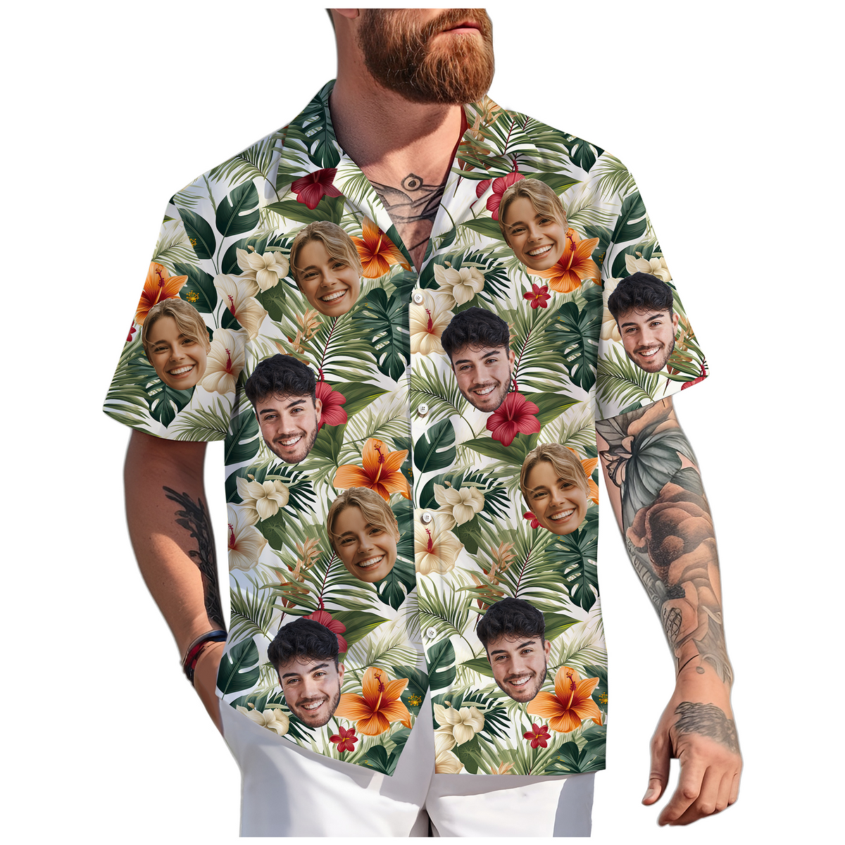 Custom Hawaiian Shirt with Face Photo - Personalized Hawaiian Shirts