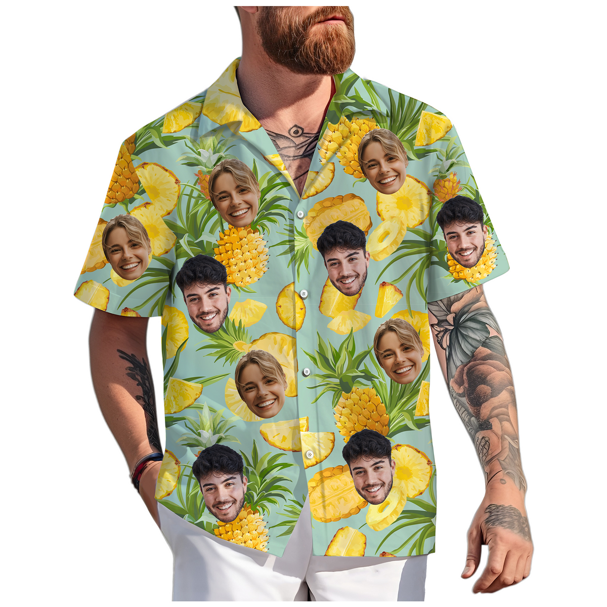 Custom Hawaiian Shirt with Face Photo - Personalized Hawaiian Shirts