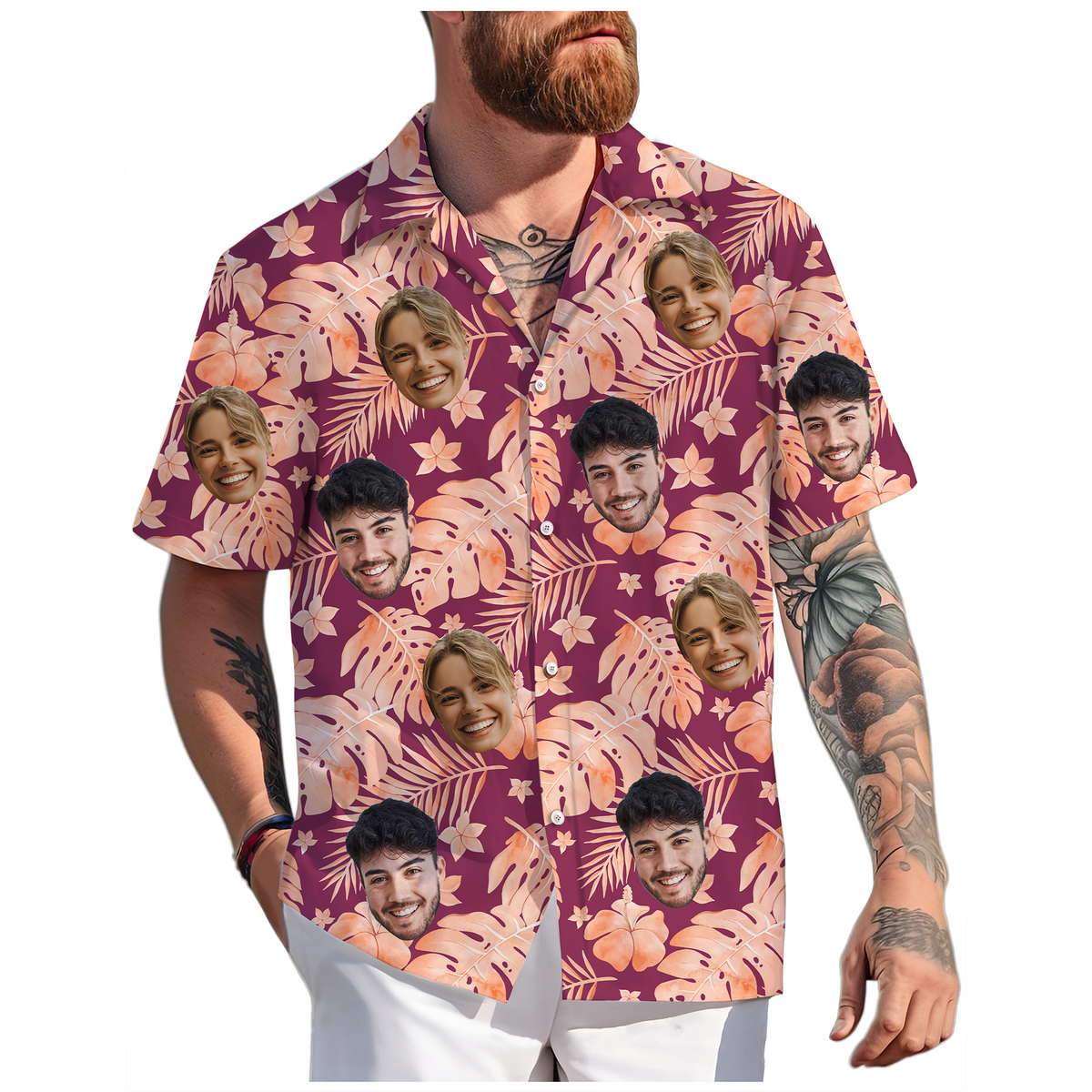 Custom Hawaiian Shirt with Face Photo - Personalized Hawaiian Shirts