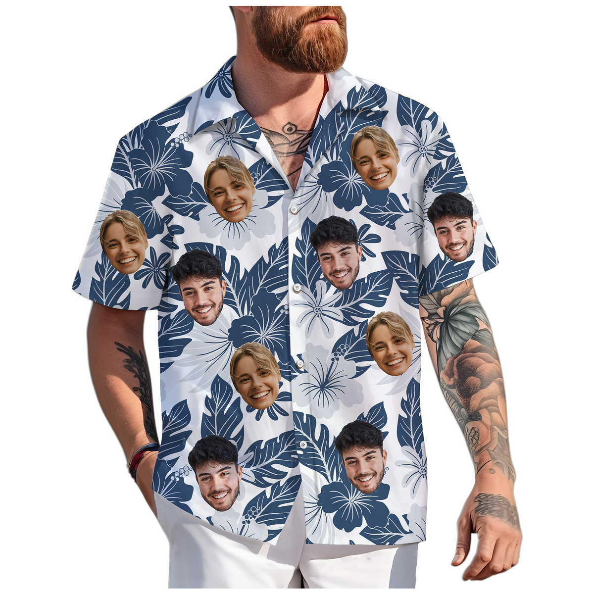 Custom Hawaiian Shirt with Face Photo - Personalized Hawaiian Shirts