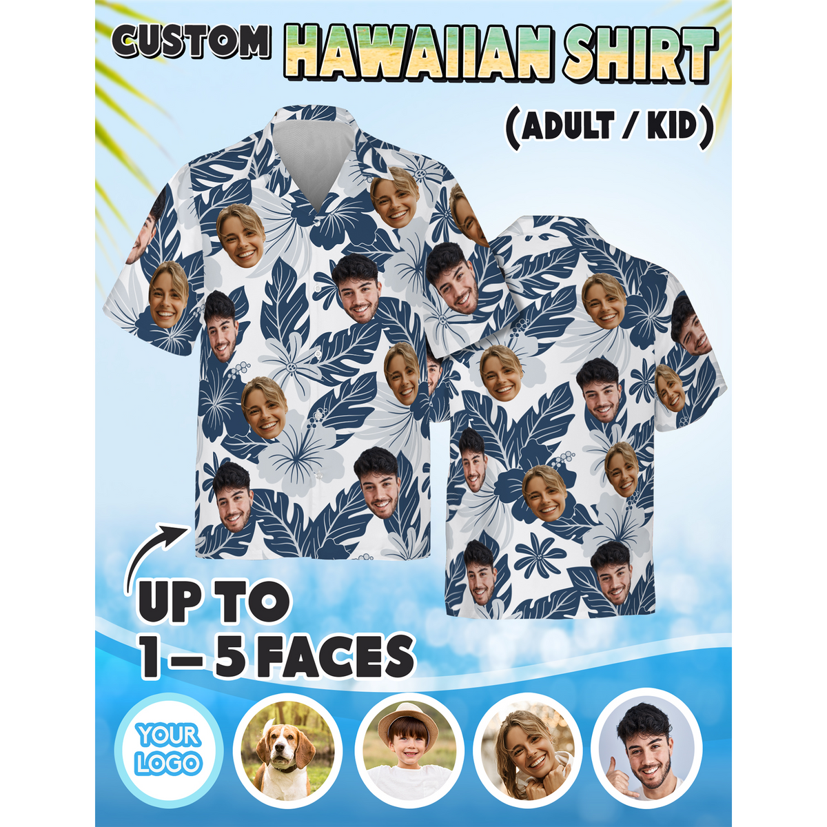 Custom Hawaiian Shirt with Face Photo - Personalized Hawaiian Shirts