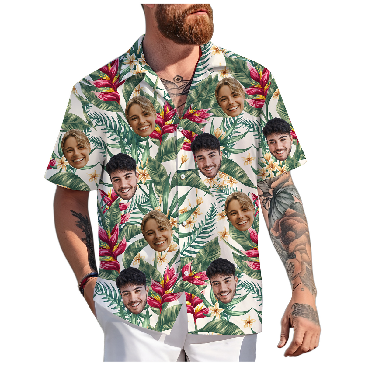 Custom Hawaiian Shirt with Face Photo - Personalized Hawaiian Shirts