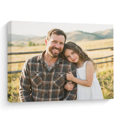 Custom Photo Dad and Daughter Gallery Wrap Canvas - Personalized Wall Art