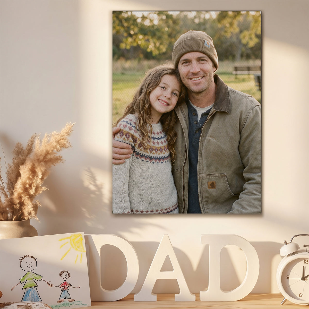 Custom Dad Photo Canvas - Personalized Gallery Wrapped Wall Art from Your Image - Father's Day Gift for Dad, Grandpa