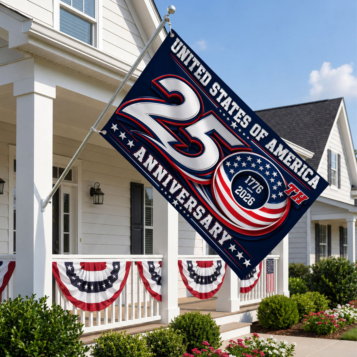 1776 2026 Premium Flag for America - 250th Anniversary Patriotic Grommet Flag - 4th of July Decorations Double Sided