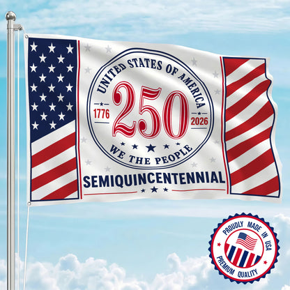 America 250th Red 250 Seal House Flag - Patriotic Outdoor Decor