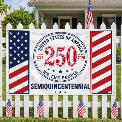 America 250th Red 250 Seal House Flag - Patriotic Outdoor Decor