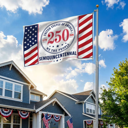 America 250th Red 250 Seal House Flag - Patriotic Outdoor Decor