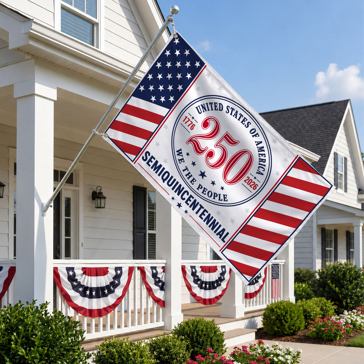 We The People United States Semiquincentennial Premium Flag - 250th Anniversary Grommet Flag - 4th of July Decorations Double Sided