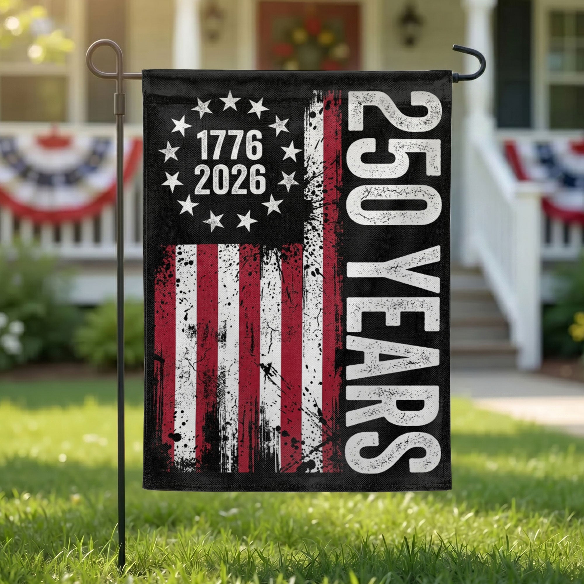 250 Anniversary USA 1776 2026 with Stars Stripes Flag - Patriotic American Flag - Yard Sign for Outdoor Independence Day Decorations