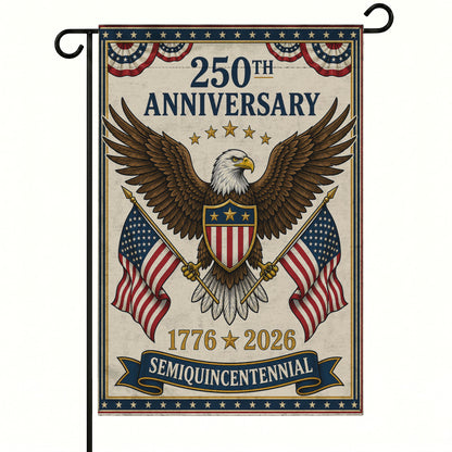 America 250th Eagle Bunting Patriotic Garden Flag - Outdoor Yard Decor