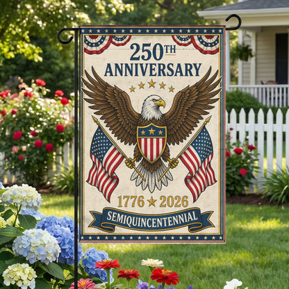 America 250th Eagle Bunting Patriotic Garden Flag - Outdoor Yard Decor
